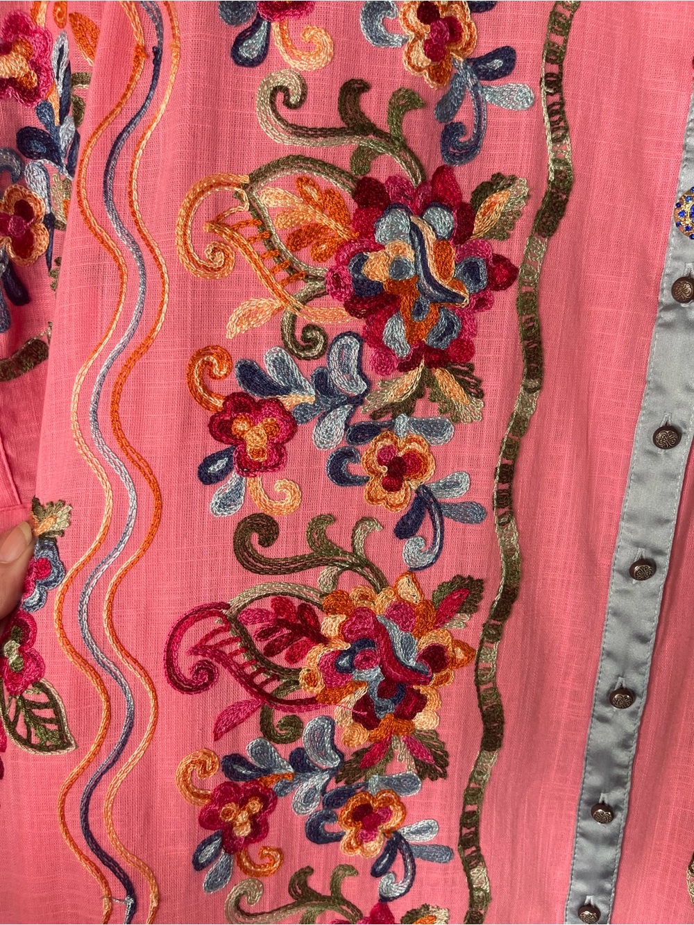 Aratta Beauty Mark Embroidered Maxi Duster/Dress – Rose Toned M – NWT - Picture 7 of 16